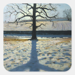 Pegatina Cuadrada Abadía de Tree and Shadow Calke Derbyshire
