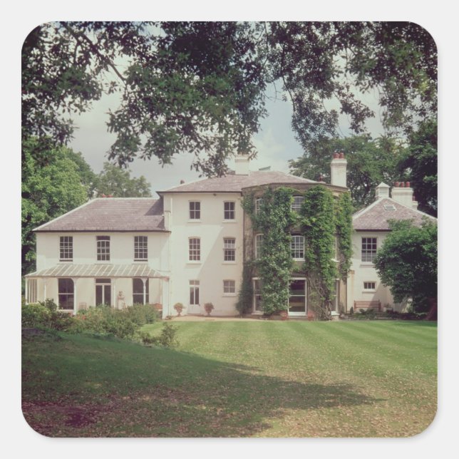 Pegatina Cuadrada Abajo, la casa de Charles Darwin (Anverso)