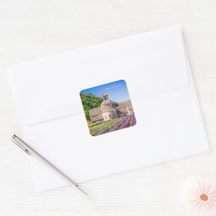 Pegatina Cuadrada Abbaye de Sénanque en Provenza