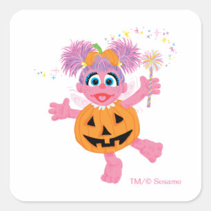 Pegatina Cuadrada Abby Cadabby   Tan linda como una calabaza
