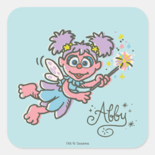 Pegatina Cuadrada Abby Cadabby Volando