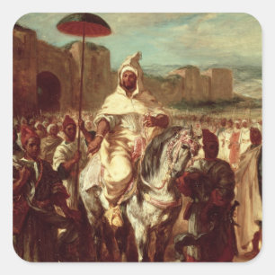 Pegatina Cuadrada Abd Ar-Rahman Sultan de Marruecos