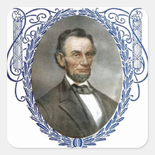 Pegatina Cuadrada Abe Lincoln - El presidente norteamericano Vintage