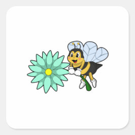 Pegatina Cuadrada Abeja con flor.PNG