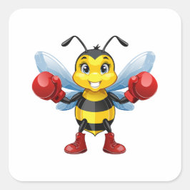 Pegatina Cuadrada abeja melífera europea