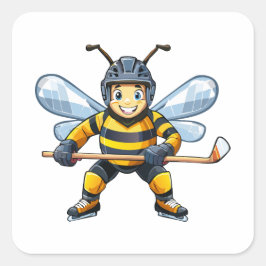 Pegatina Cuadrada abeja melífera europea (Apis mellifera)