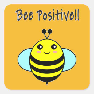 Pegatina Cuadrada Abeja Positiva!!