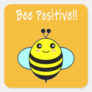 Pegatina Cuadrada Abeja Positiva!!