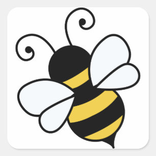 Pegatina Cuadrada Abeja pura