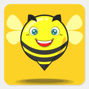 Pegatina Cuadrada Abeja Zumbadora