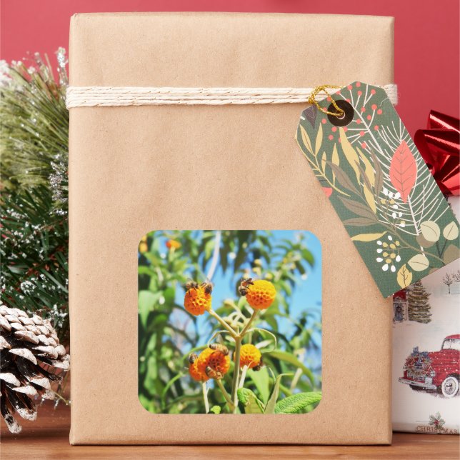 Pegatina Cuadrada Abejas en el trabajo (Vacaciones)