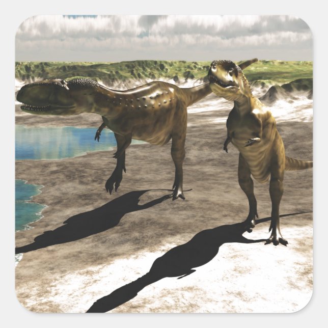 Pegatina Cuadrada Abelisauro 2 (Anverso)