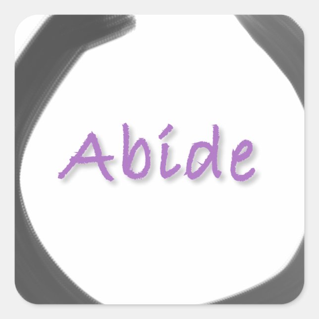 Pegatina Cuadrada Abide Zen Buddhist Enso Circle (Anverso)