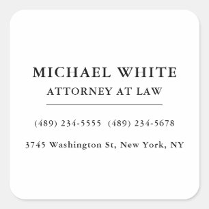 Pegatina Cuadrada Abogado Minimalista profesional