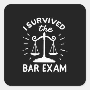 Pegatina Cuadrada Abogado Sobrevivió Al Examen De Bar
