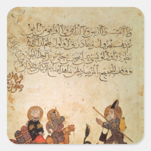 Pegatina Cuadrada Abou Zayd encuentra a algunos comerciantes