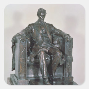 Pegatina Cuadrada Abraham Lincoln