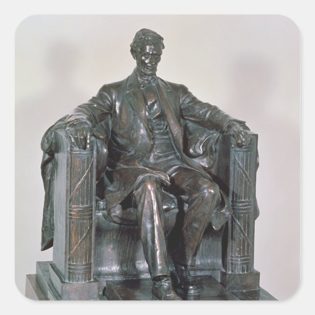 Pegatina Cuadrada Abraham Lincoln (Anverso)