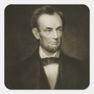 Pegatina Cuadrada Abraham Lincoln, 16º presidente de Estados Unidos