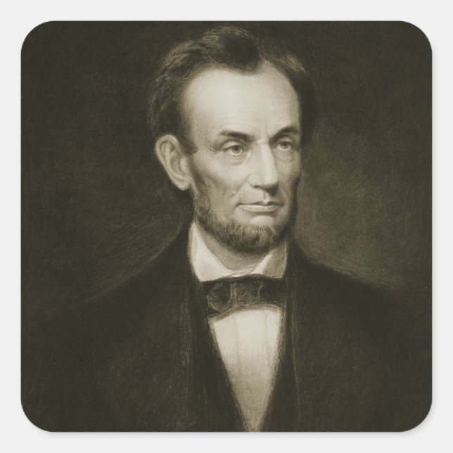 Pegatina Cuadrada Abraham Lincoln, 16º presidente de Estados Unidos (Anverso)