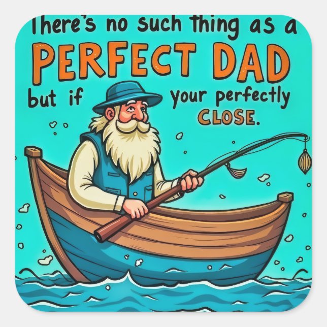 Pegatina Cuadrada Abrazando el viaje imperfecto de la paternidad (Anverso)