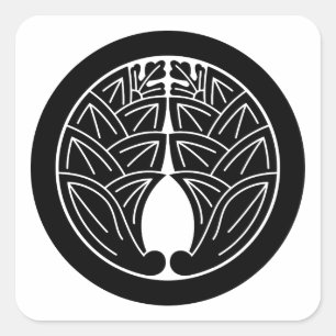 Pegatina Cuadrada Abrazando jengibres japoneses en círculo