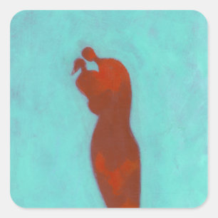 Pegatina Cuadrada Abrazo de pareja