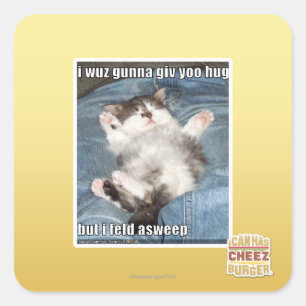 Pegatina Cuadrada Abrazo del yoo del giv del gunna del wuz I