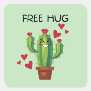 Pegatina Cuadrada Abrazo libre