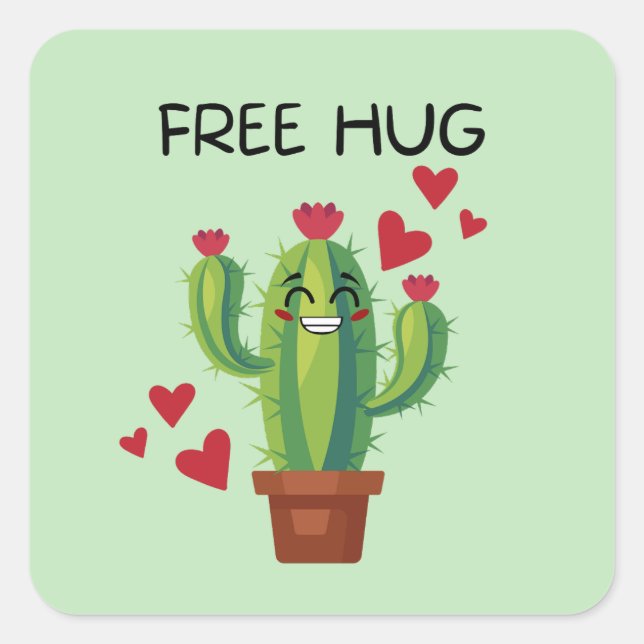 Pegatina Cuadrada Abrazo libre (Anverso)
