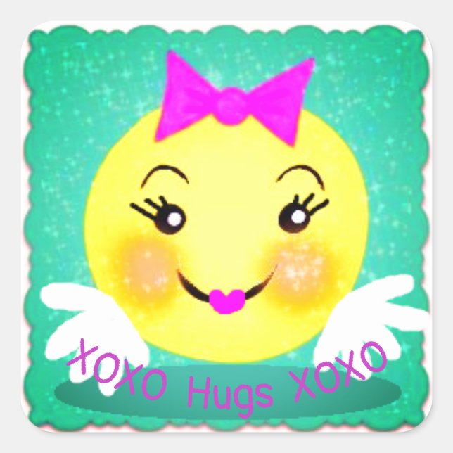 Pegatina Cuadrada Abrazos (Anverso)