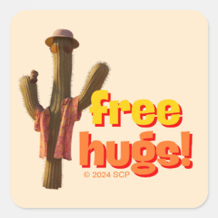 Pegatina Cuadrada ¡Abrazos gratis!