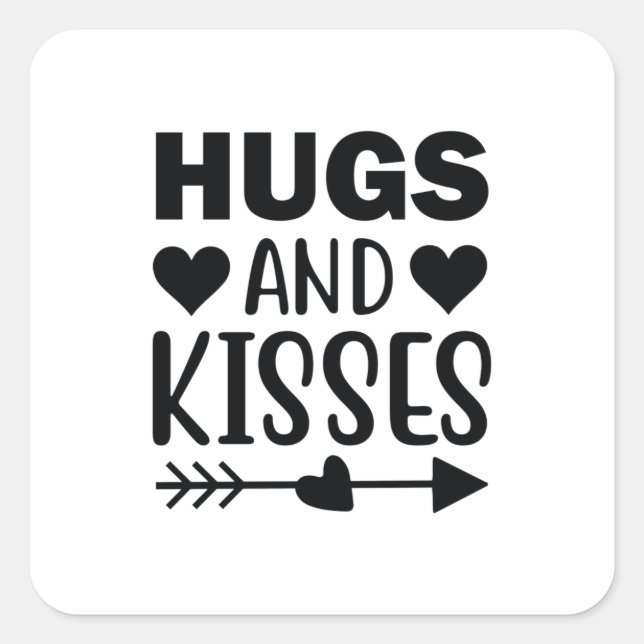 Pegatina Cuadrada Abrazos y besos (Anverso)