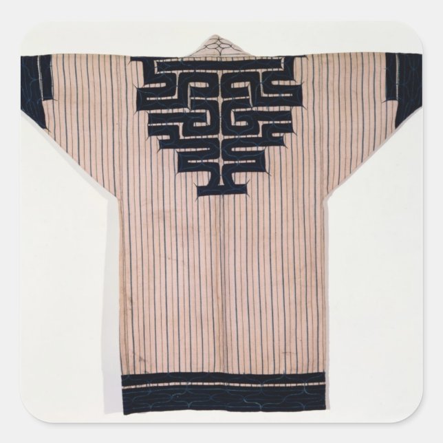 Pegatina Cuadrada Abrigo ainu, siglo XIX (Anverso)