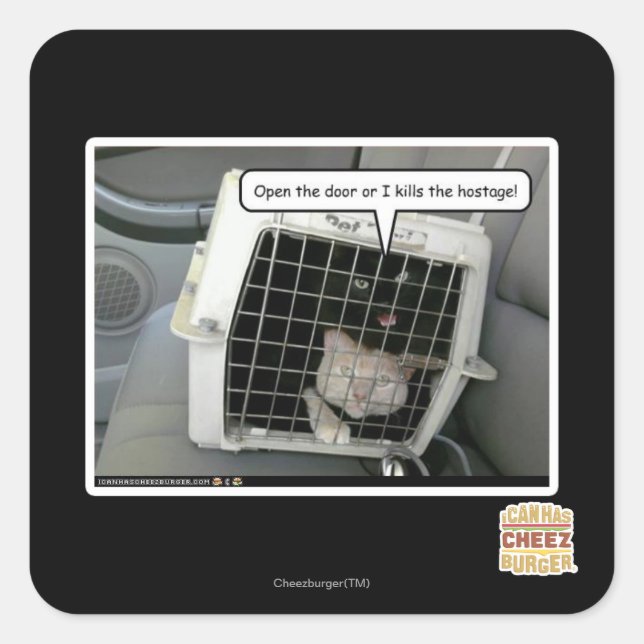 Pegatina Cuadrada Abrir la puerta (Anverso)