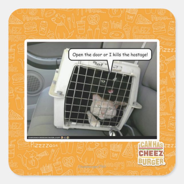 Pegatina Cuadrada Abrir la puerta (Anverso)