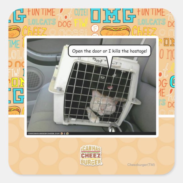 Pegatina Cuadrada Abrir la puerta (Anverso)