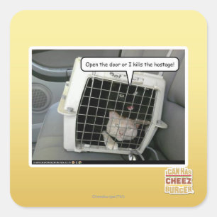 Pegatina Cuadrada Abrir la puerta