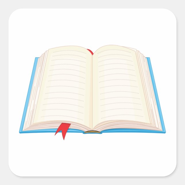 Pegatina Cuadrada Abrir libro (Anverso)