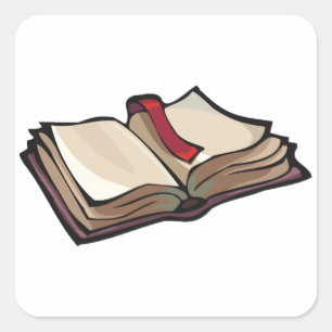 Pegatina Cuadrada Abrir Pegatinas de libros