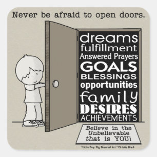 Pegatina Cuadrada Abrir puertas