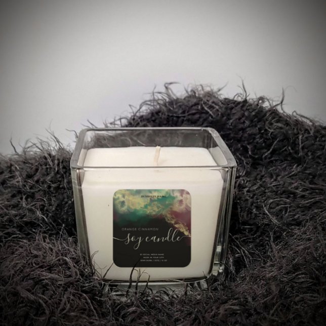 Pegatina Cuadrada Abstract alcohol ink gold  modern script candle (Subido por el creador)