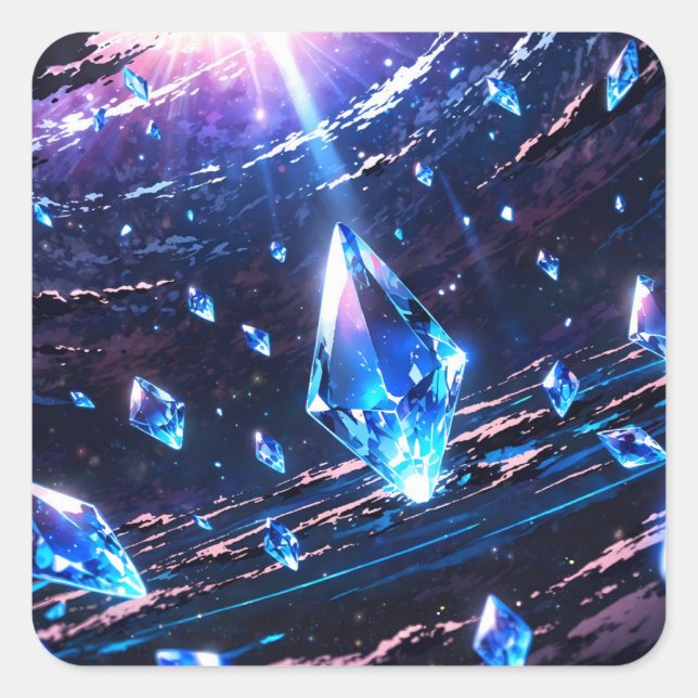 Pegatina Cuadrada Abstract art with gemstones (Anverso)