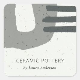 PEGATINA CUADRADA ABSTRACT CHIC CERAMIC TEXTURE BROWN GREY SPECKLED
