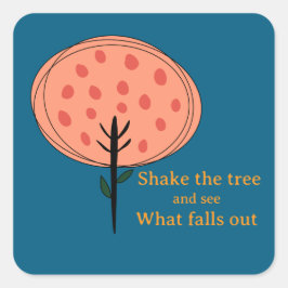 Pegatina Cuadrada Abstract Cute Fruit Tree