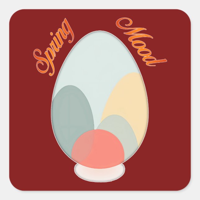 Pegatina Cuadrada Abstract Easter Egg – Modern Art - Autocolante (Anverso)