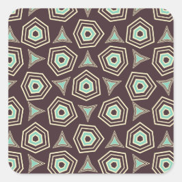Pegatina Cuadrada Abstract geometric pattern with layered pentagons