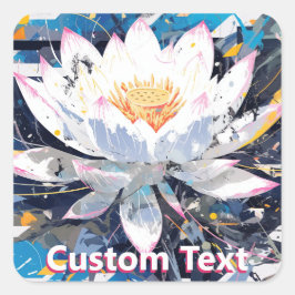 Pegatina Cuadrada Abstract Lotus Flower Custom