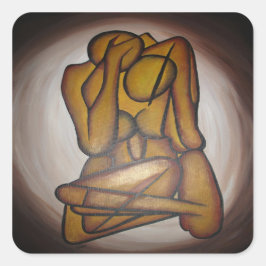 Pegatina Cuadrada Abstract Lovers