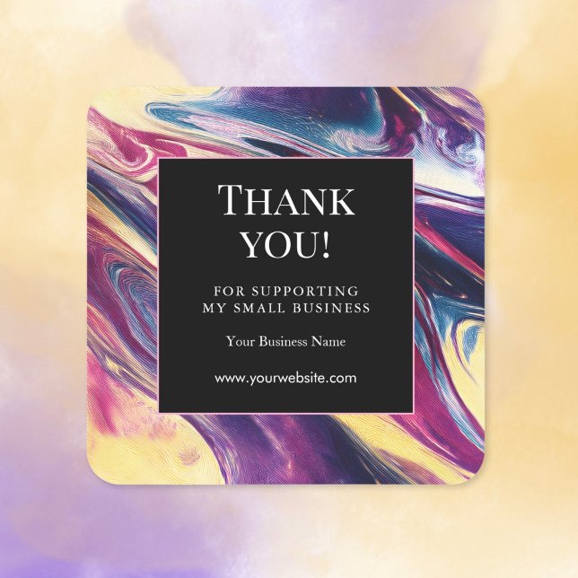 Pegatina Cuadrada Abstract Purple Swirl Business Sticker (Subido por el creador)